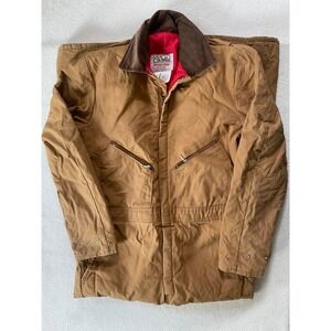 Walls Mens Large Tall Coveralls Brown Blizzard-Pruf Insulated Duck Canvas USA